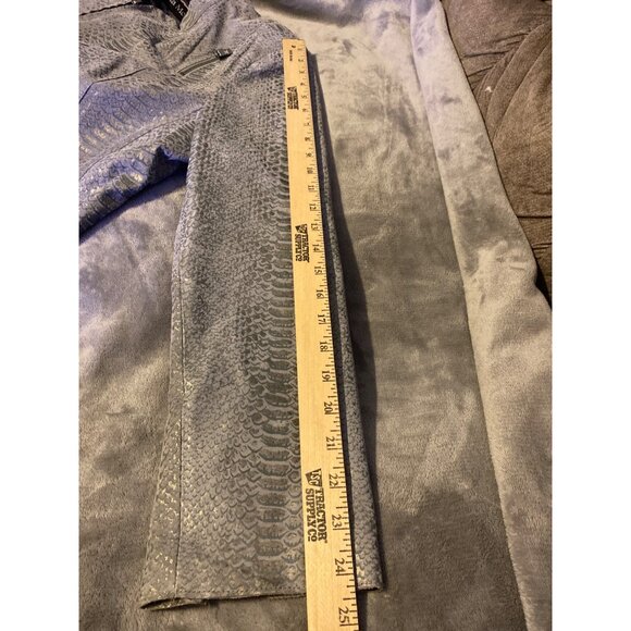 Pamela McCoy Womens Snake Print Leather Jacket With Zipper Pockets - Size L - Picture 13 of 14